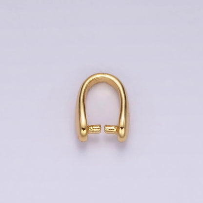 14K Gold Filled 9mm Snap Bail Minimalist Charm Holder Findings | Z584