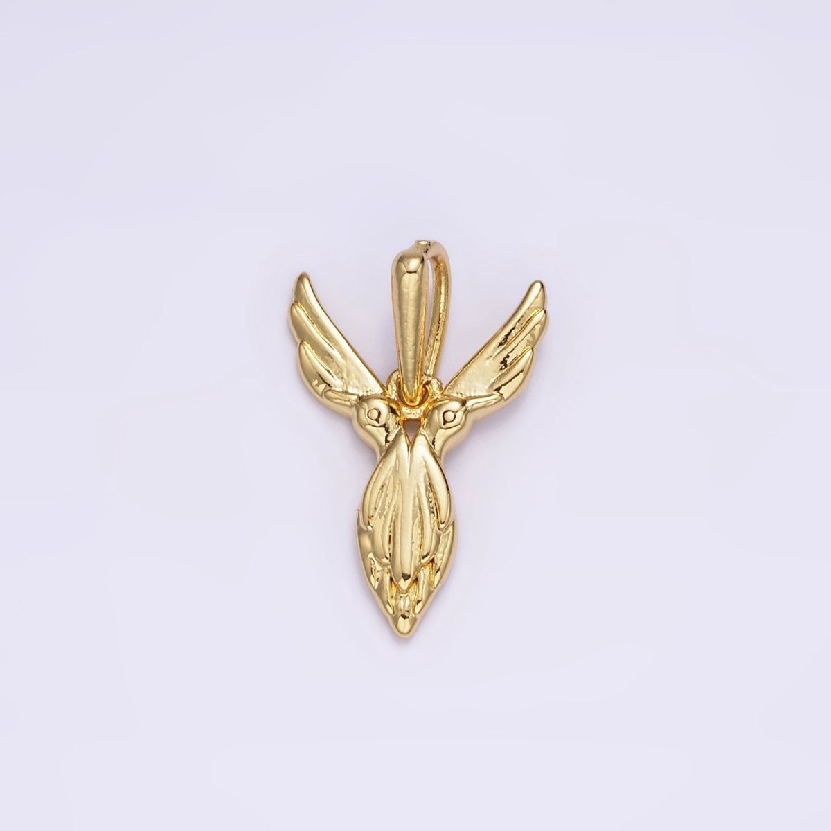 14K Gold Filled A-Z Initial Letter Angel Wings Inspired Charm Personalized Alphabet Pendant | A-976-A-988