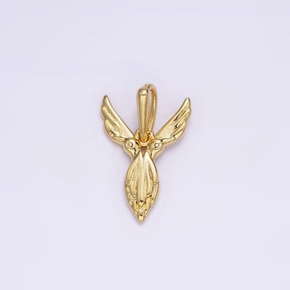14K Gold Filled A-Z Initial Letter Angel Wings Inspired Charm Personalized Alphabet Pendant | A-976-A-988
