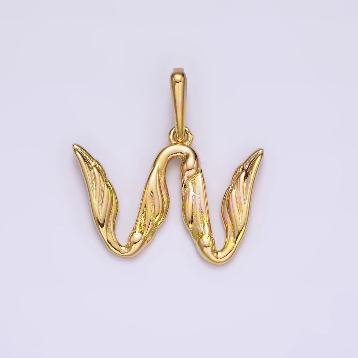 14K Gold Filled A-Z Initial Letter Angel Wings Inspired Charm Personalized Alphabet Pendant | A-976-A-988