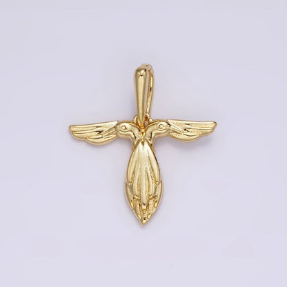 14K Gold Filled A-Z Initial Letter Angel Wings Inspired Charm Personalized Alphabet Pendant | A-976-A-988