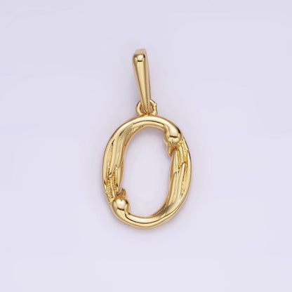 14K Gold Filled A-Z Initial Letter Angel Wings Inspired Charm Personalized Alphabet Pendant | A-976-A-988