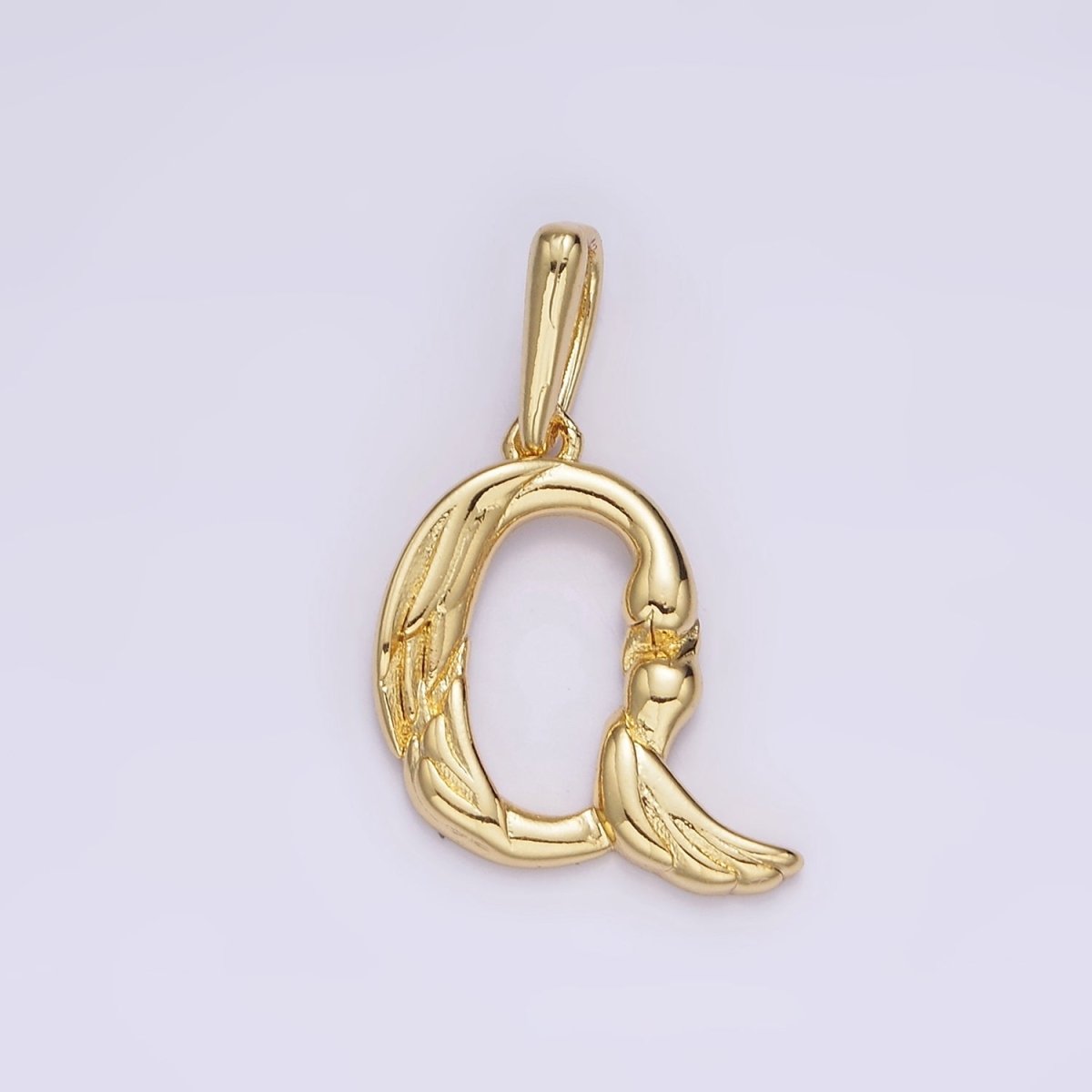 14K Gold Filled A-Z Initial Letter Angel Wings Inspired Charm Personalized Alphabet Pendant | A-976-A-988