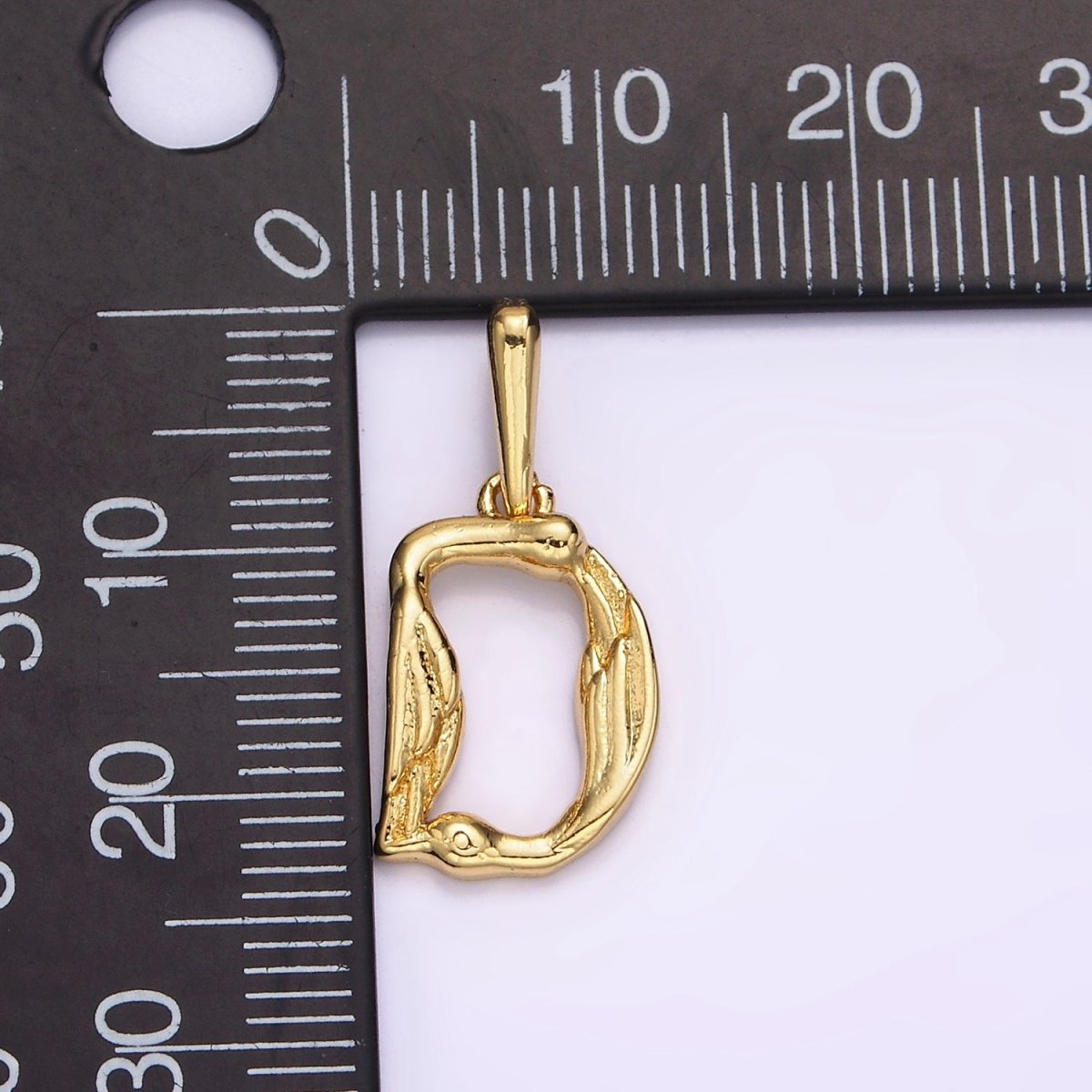 14K Gold Filled A-Z Initial Letter Angel Wings Inspired Charm Personalized Alphabet Pendant | A-976-A-988