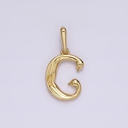 14K Gold Filled A-Z Initial Letter Angel Wings Inspired Charm Personalized Alphabet Pendant | A-976-A-988
