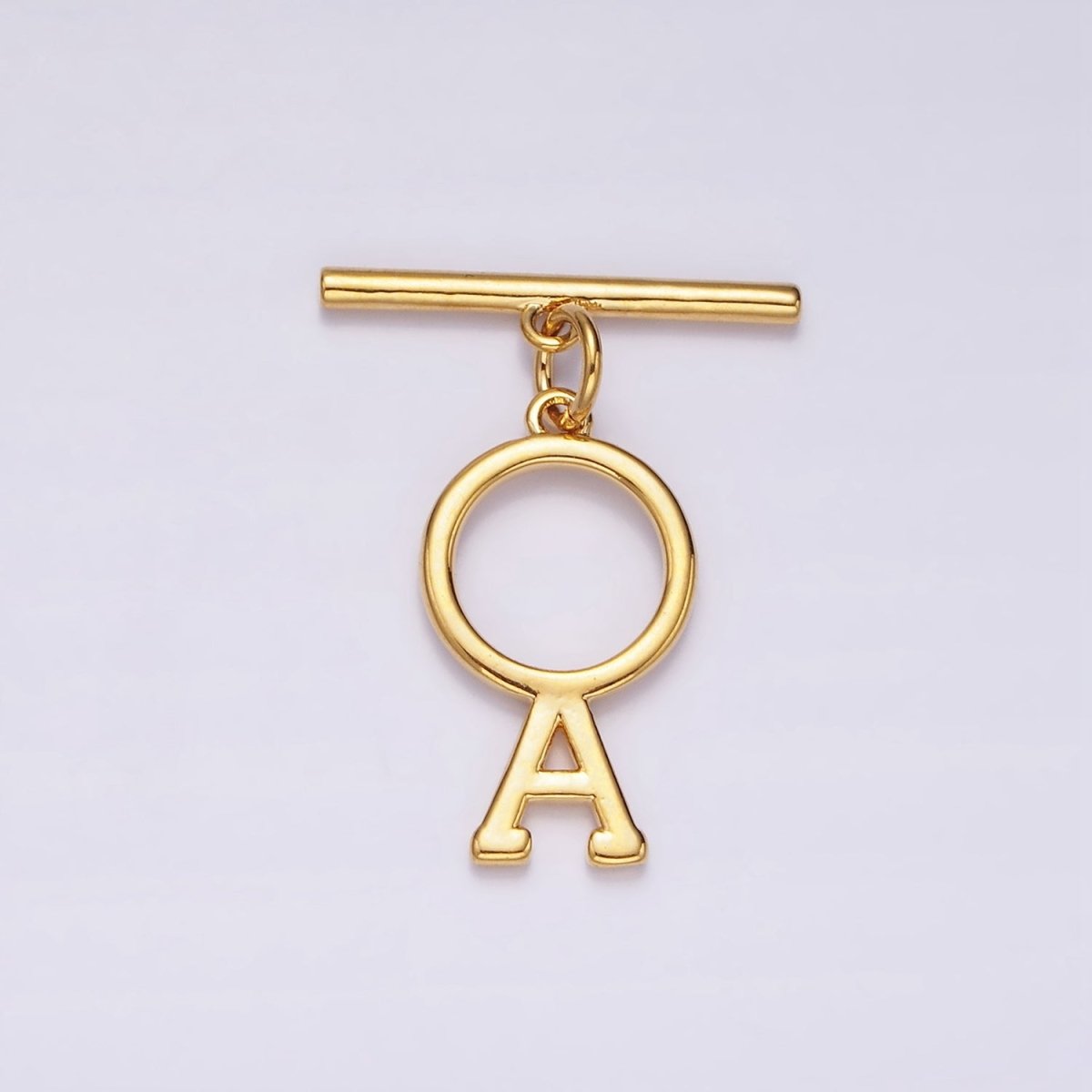 24K Gold Filled Toggle Clasps A-Z Letter Initial Minimalist Closure Findings | A1093 - A1105
