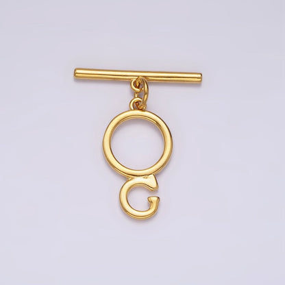 24K Gold Filled Toggle Clasps A-Z Letter Initial Minimalist Closure Findings | A1093 - A1105