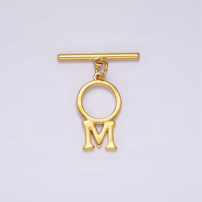 24K Gold Filled Toggle Clasps A-Z Letter Initial Minimalist Closure Findings | A1093 - A1105