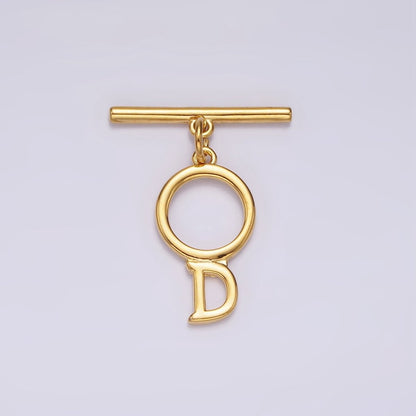 24K Gold Filled Toggle Clasps A-Z Letter Initial Minimalist Closure Findings | A1093 - A1105