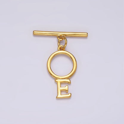 24K Gold Filled Toggle Clasps A-Z Letter Initial Minimalist Closure Findings | A1093 - A1105