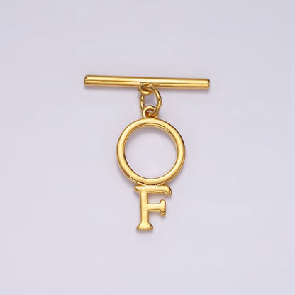 24K Gold Filled Toggle Clasps A-Z Letter Initial Minimalist Closure Findings | A1093 - A1105