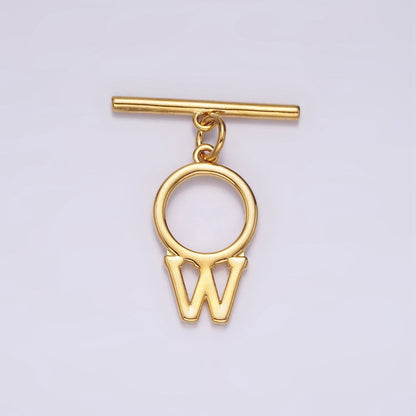 24K Gold Filled Toggle Clasps A-Z Letter Initial Minimalist Closure Findings | A1093 - A1105