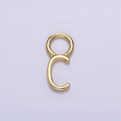 14K Gold Filled A-Z Initial Letters Rounded Bail Personalized Earring Charm | A-989-A-A1001