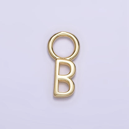 14K Gold Filled A-Z Initial Letters Rounded Bail Personalized Earring Charm | A-989-A-A1001