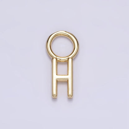 14K Gold Filled A-Z Initial Letters Rounded Bail Personalized Earring Charm | A-989-A-A1001