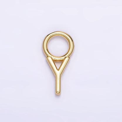 14K Gold Filled A-Z Initial Letters Rounded Bail Personalized Earring Charm | A-989-A-A1001