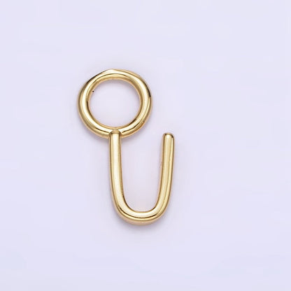 14K Gold Filled A-Z Initial Letters Rounded Bail Personalized Earring Charm | A-989-A-A1001