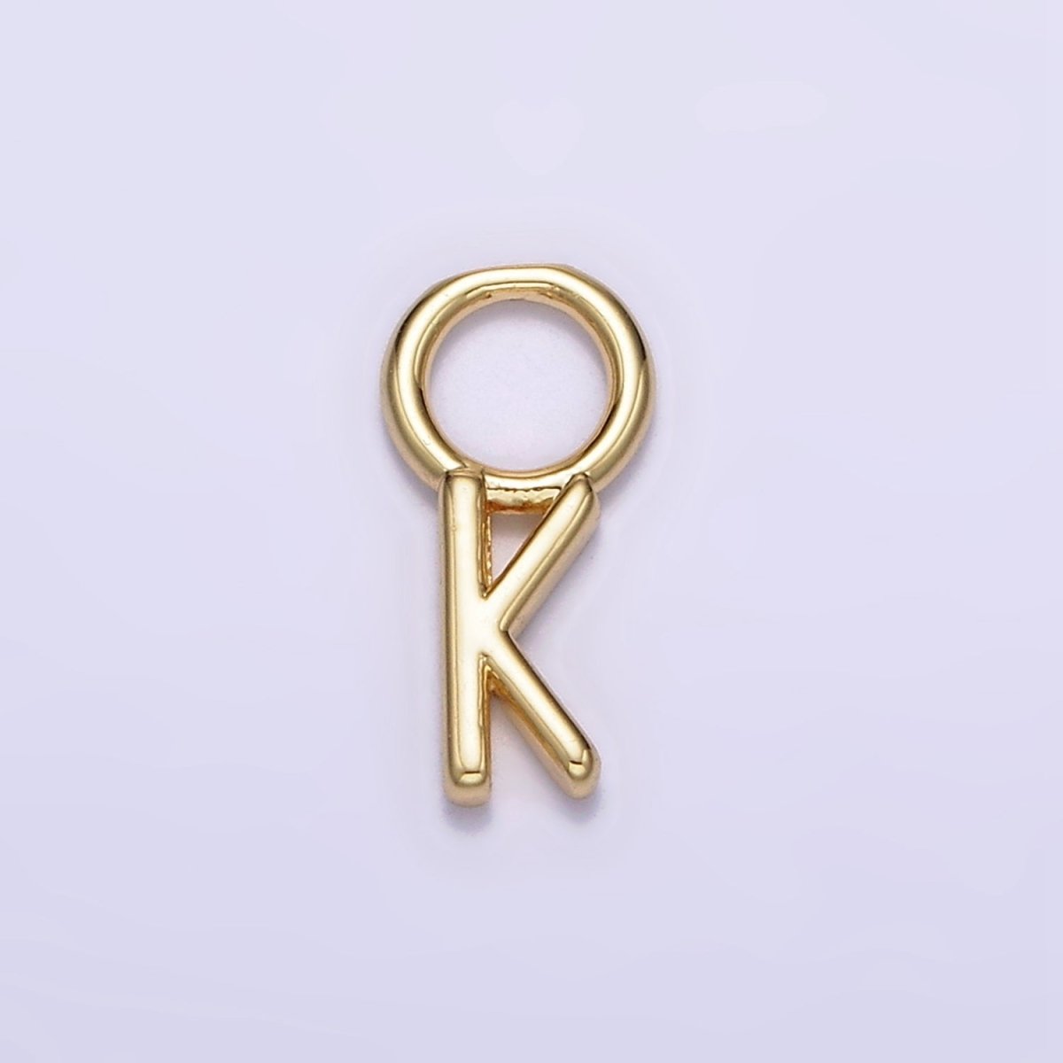 14K Gold Filled A-Z Initial Letters Rounded Bail Personalized Earring Charm | A-989-A-A1001