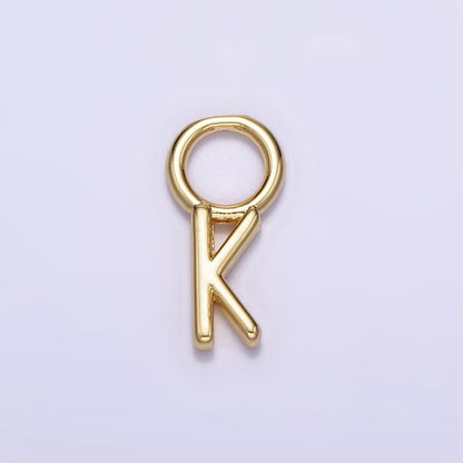 14K Gold Filled A-Z Initial Letters Rounded Bail Personalized Earring Charm | A-989-A-A1001