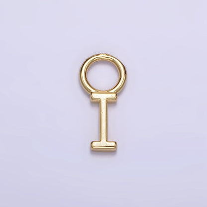14K Gold Filled A-Z Initial Letters Rounded Bail Personalized Earring Charm | A-989-A-A1001
