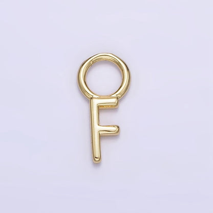 14K Gold Filled A-Z Initial Letters Rounded Bail Personalized Earring Charm | A-989-A-A1001
