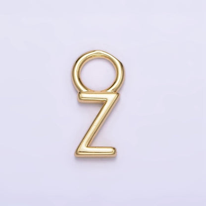 14K Gold Filled A-Z Initial Letters Rounded Bail Personalized Earring Charm | A-989-A-A1001