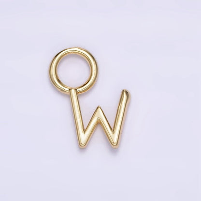 14K Gold Filled A-Z Initial Letters Rounded Bail Personalized Earring Charm | A-989-A-A1001
