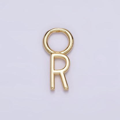 14K Gold Filled A-Z Initial Letters Rounded Bail Personalized Earring Charm | A-989-A-A1001