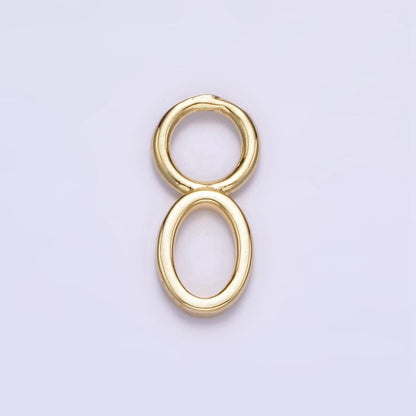 14K Gold Filled A-Z Initial Letters Rounded Bail Personalized Earring Charm | A-989-A-A1001