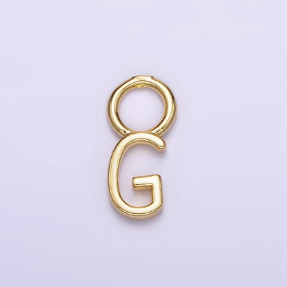 14K Gold Filled A-Z Initial Letters Rounded Bail Personalized Earring Charm | A-989-A-A1001