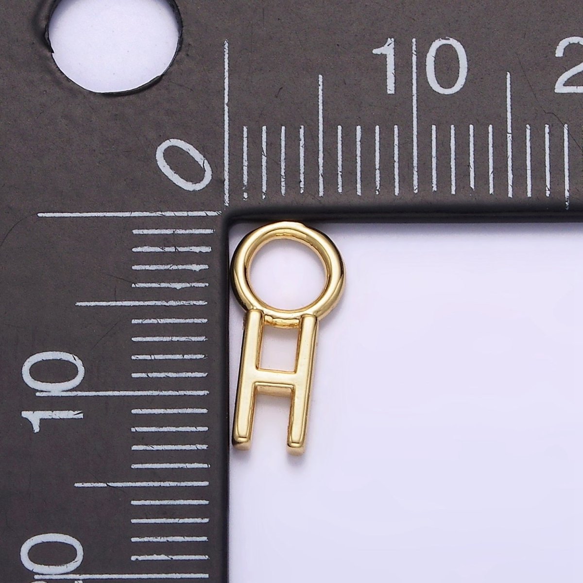 14K Gold Filled A-Z Initial Letters Rounded Bail Personalized Earring Charm | A-989-A-A1001