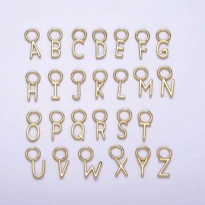 14K Gold Filled A-Z Initial Letters Rounded Bail Personalized Earring Charm | A-989-A-A1001
