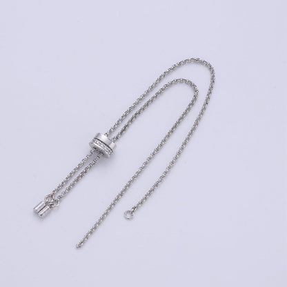 14k Gold Filled Adjustable Bracelet Half finished Chain Bracelet rubber stopper Silver Rolo Chain Wholesale 1pc K-843 K-844