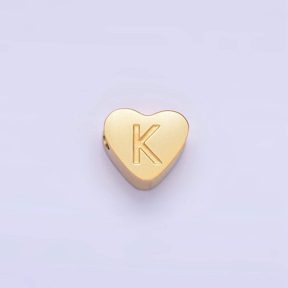 14K Gold Filled Alphabet Letter Engraved Heart Bead | A-A1552-A-A1564