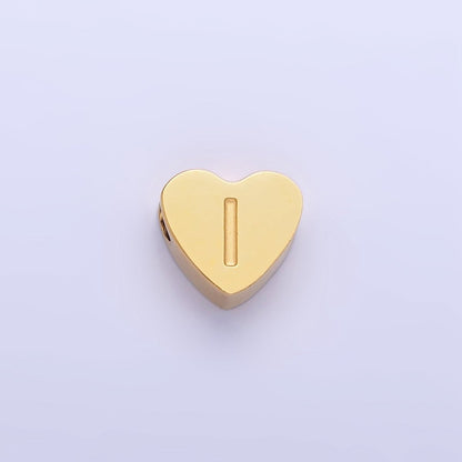 14K Gold Filled Alphabet Letter Engraved Heart Bead | A-A1552-A-A1564