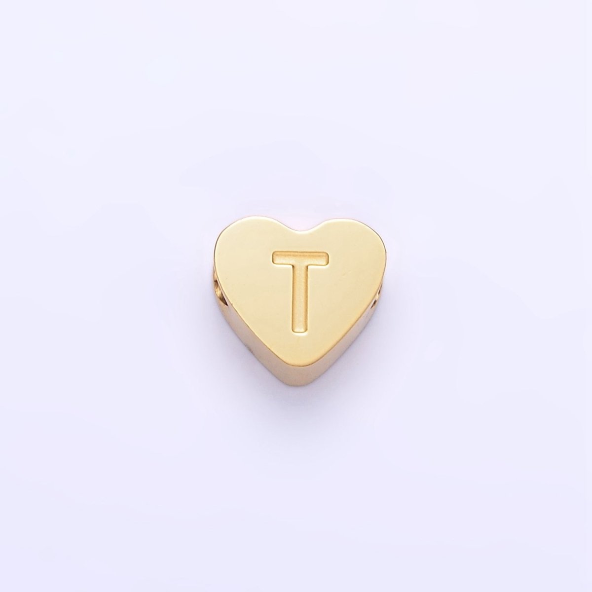 14K Gold Filled Alphabet Letter Engraved Heart Bead | A-A1552-A-A1564