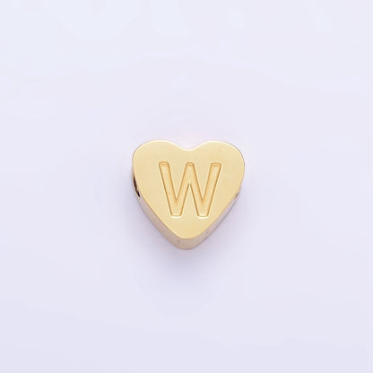 14K Gold Filled Alphabet Letter Engraved Heart Bead | A-A1552-A-A1564
