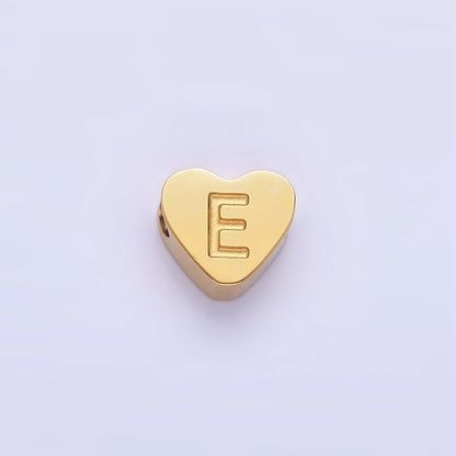 14K Gold Filled Alphabet Letter Engraved Heart Bead | A-A1552-A-A1564