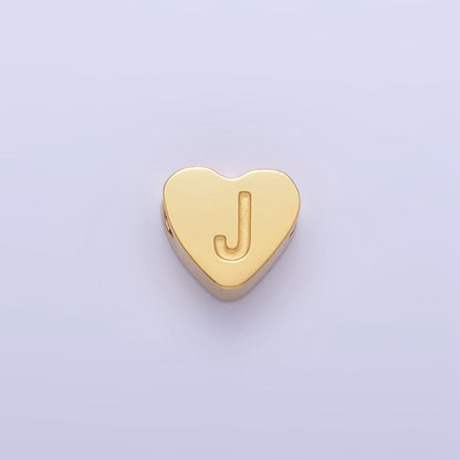 14K Gold Filled Alphabet Letter Engraved Heart Bead | A-A1552-A-A1564