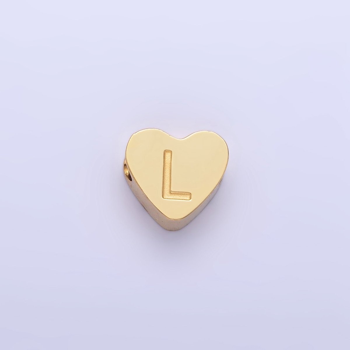 14K Gold Filled Alphabet Letter Engraved Heart Bead | A-A1552-A-A1564