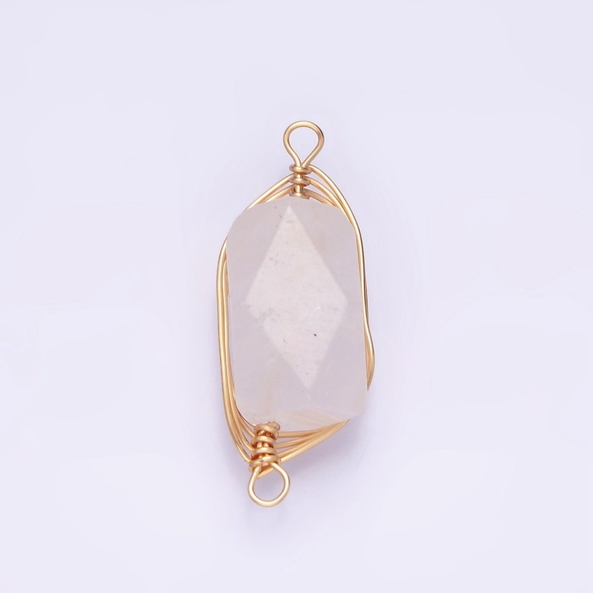 14K Gold Filled Amethyst, Prehnite, Amazonite, Clear Quartz, Rose Quartz Wire Wrapped Connector | G044 - G048