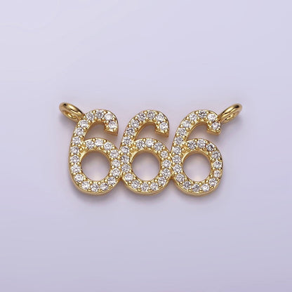 14K Gold Filled Angel Number Numerology Micro Paved CZ Script Connector | G184 - G192