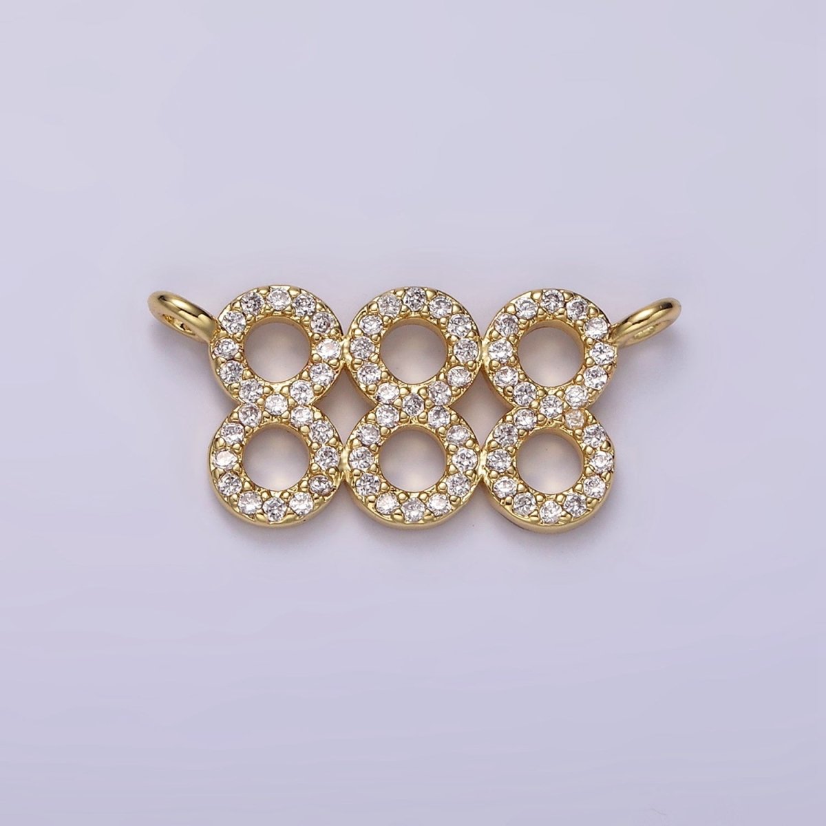 14K Gold Filled Angel Number Numerology Micro Paved CZ Script Connector | G184 - G192