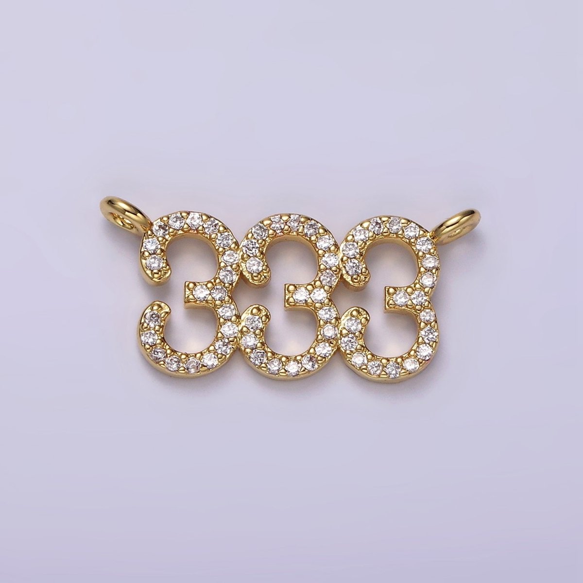 14K Gold Filled Angel Number Numerology Micro Paved CZ Script Connector | G184 - G192