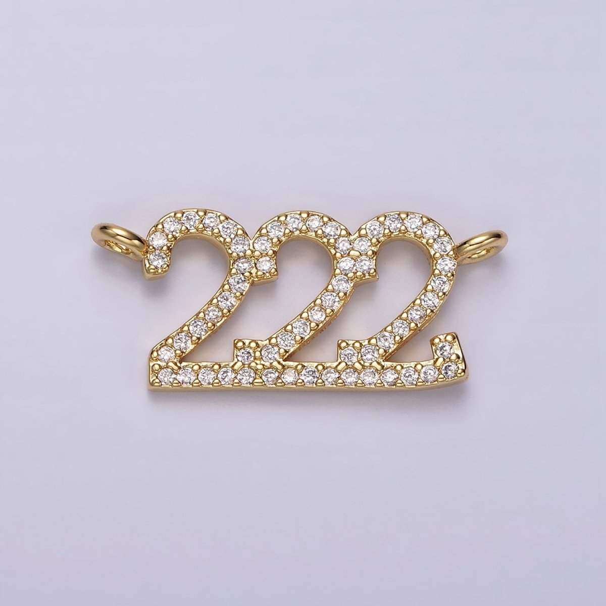 14K Gold Filled Angel Number Numerology Micro Paved CZ Script Connector | G184 - G192