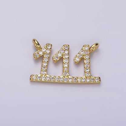 14K Gold Filled Angel Number Numerology Micro Paved CZ Script Connector | G184 - G192
