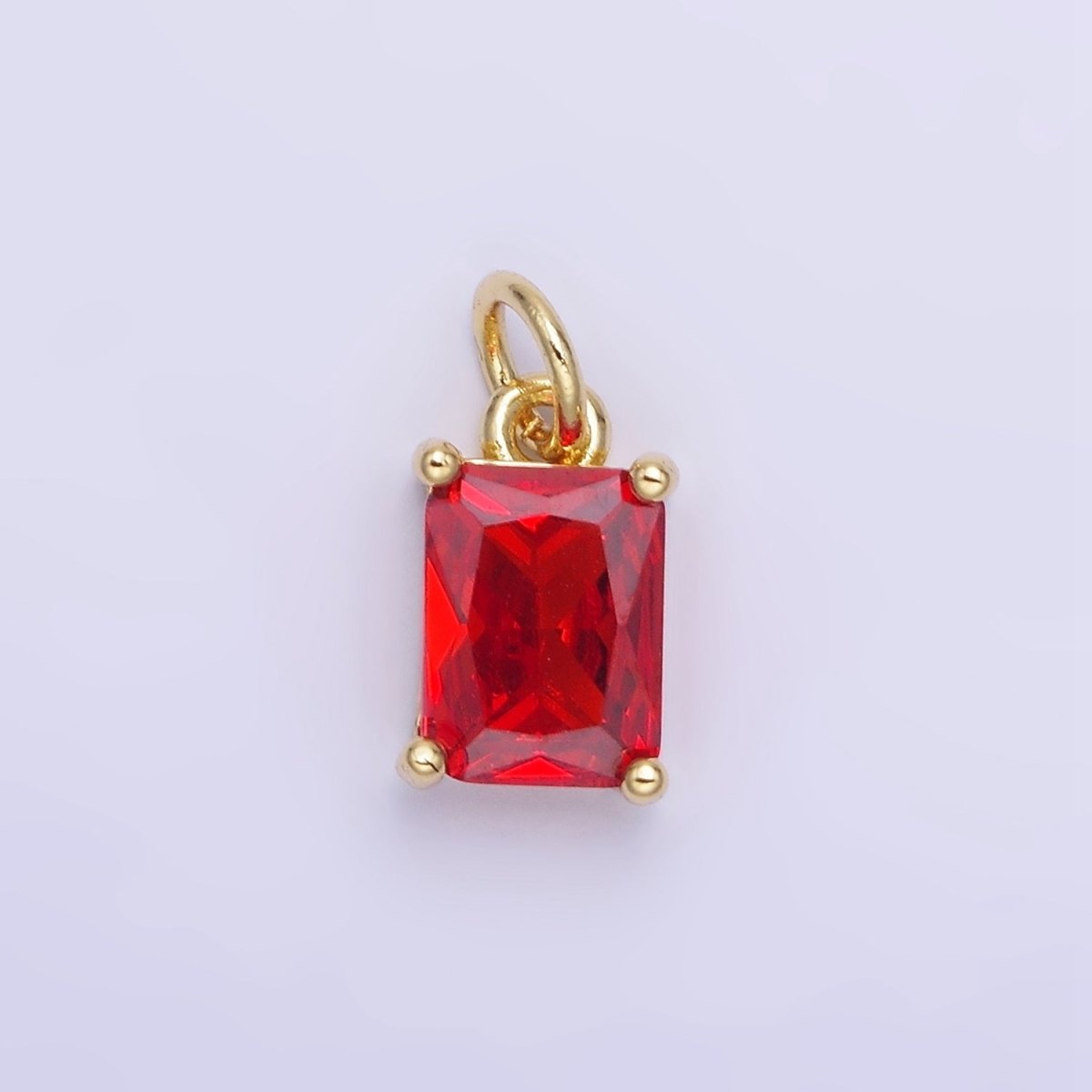 14K Gold Filled Baguette CZ Birthstone Add-On Charm in Gold &amp; Silver | W729 - W744