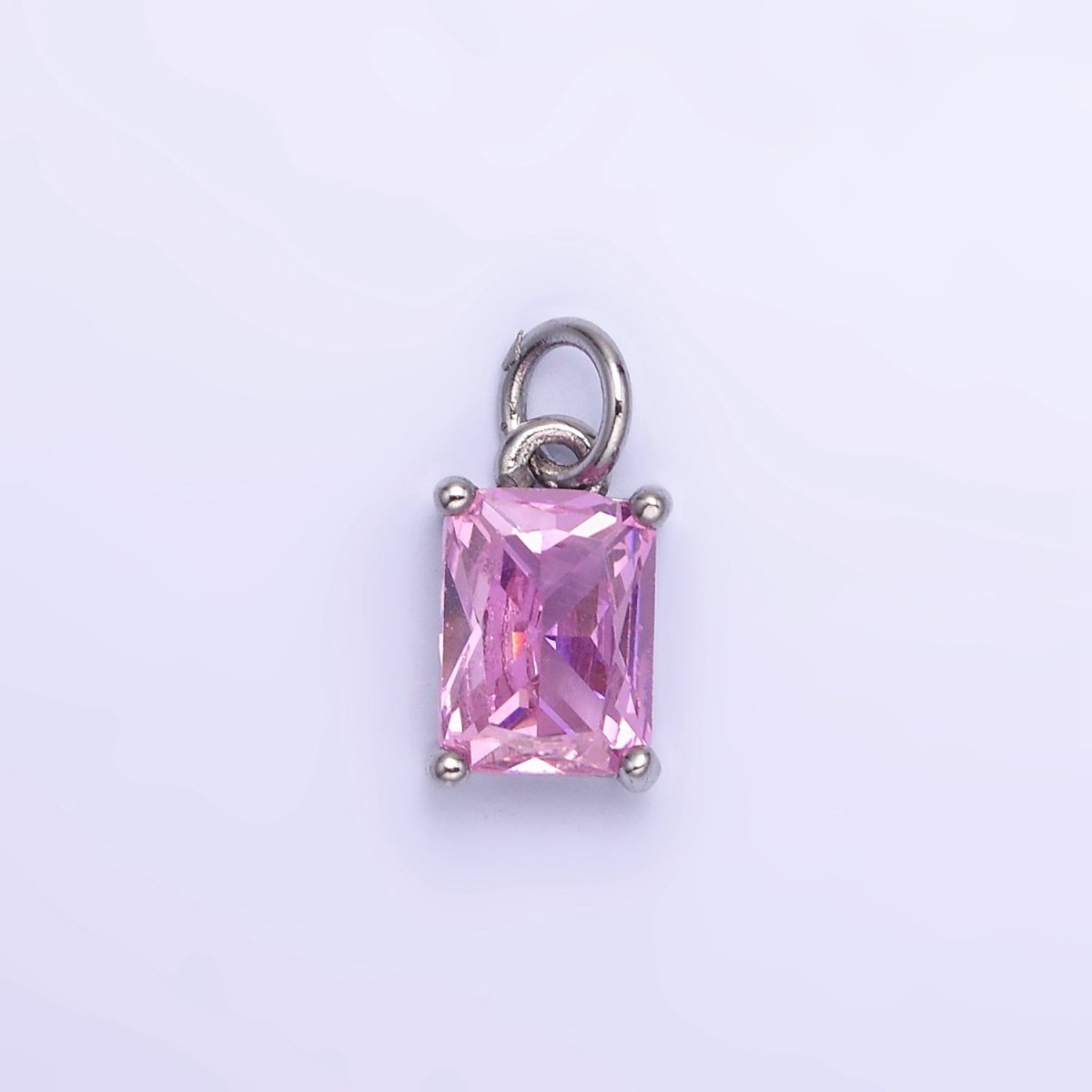 14K Gold Filled Baguette CZ Birthstone Add-On Charm in Gold &amp; Silver | W729 - W744