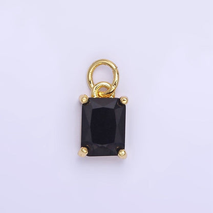 14K Gold Filled Baguette CZ Birthstone Add-On Charm in Gold &amp; Silver | W729 - W744