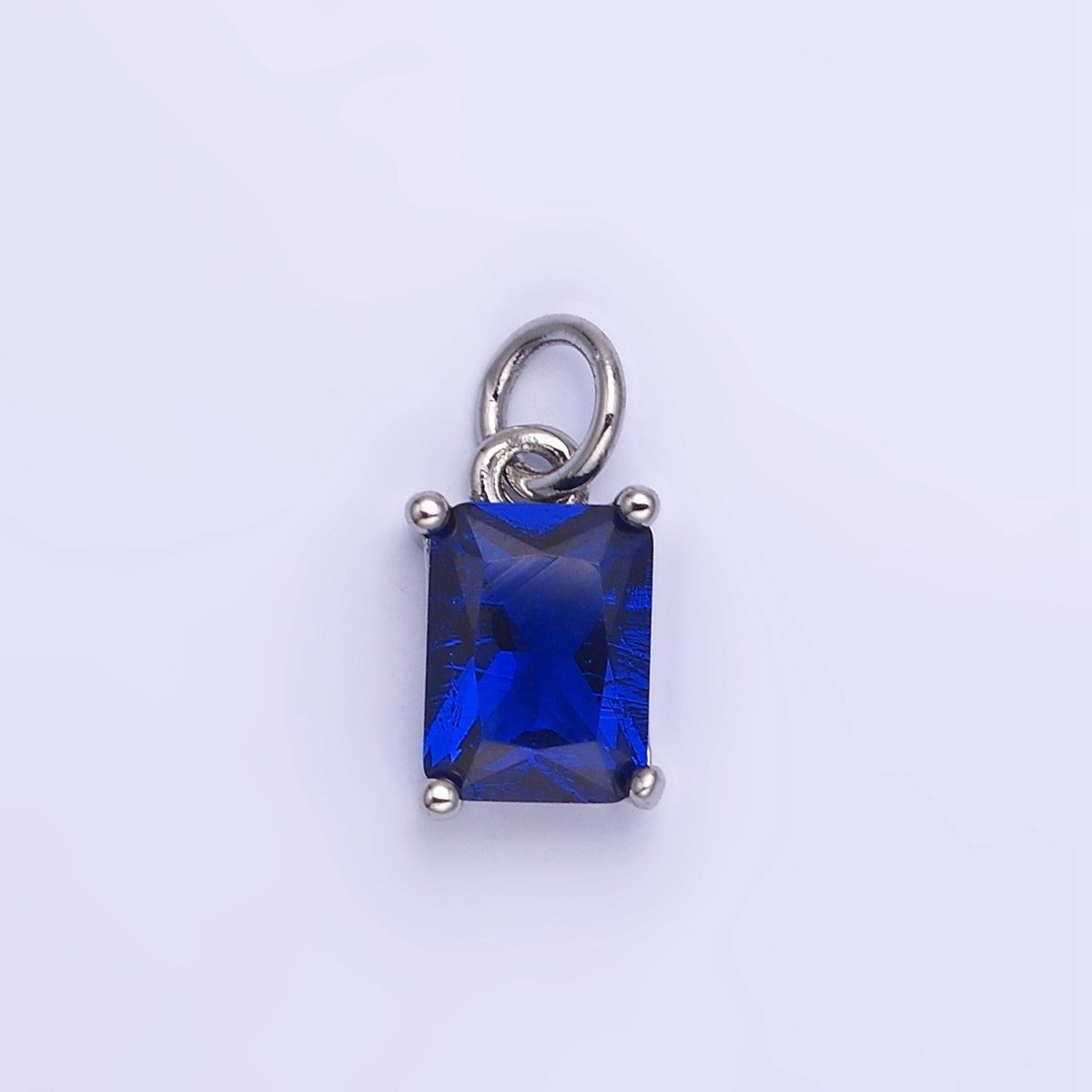 14K Gold Filled Baguette CZ Birthstone Add-On Charm in Gold &amp; Silver | W729 - W744